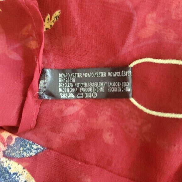 Justin & Taylor Sheer Coverup Ruana Series OSFM Burgundy Floral - Picture 9 of 9